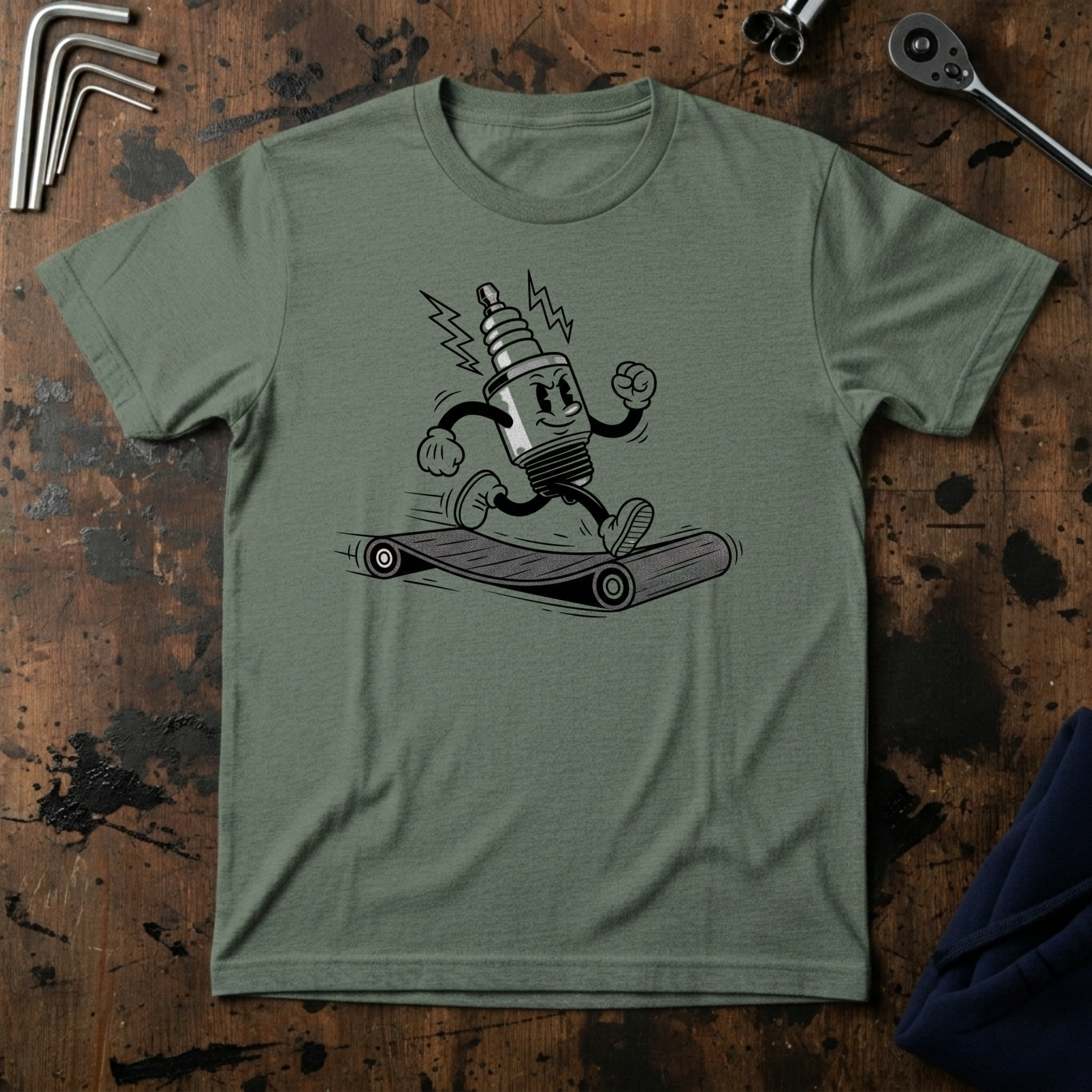 Spark Plug Treadmill T-Shirt