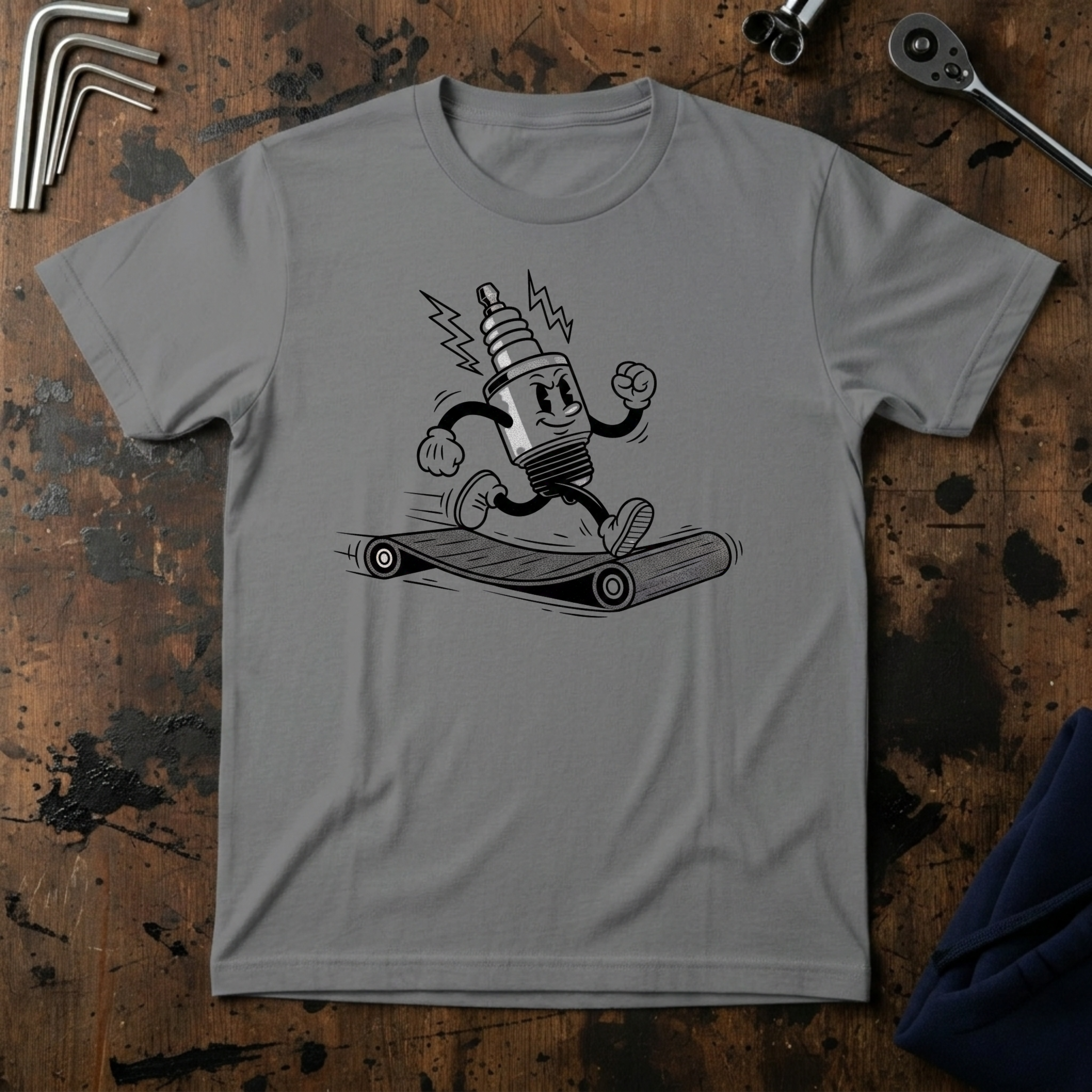 Spark Plug Treadmill T-Shirt